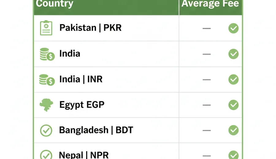 Official GAMCA fee comparison chart